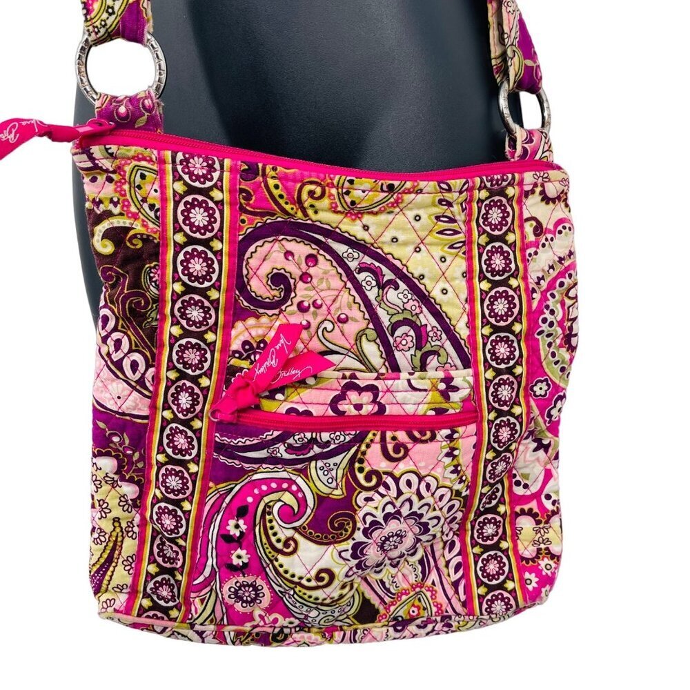 Vera Bradley Women's Very‎ Berry Pink Paisley Crossbody Bag Quilted